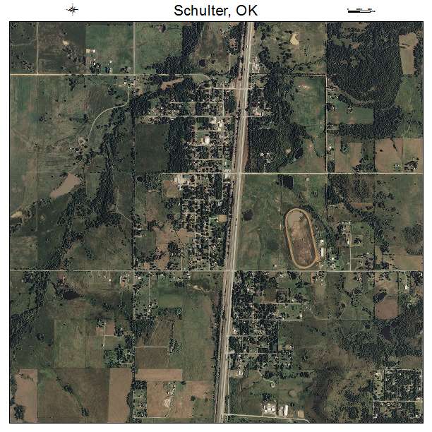 Schulter, OK air photo map