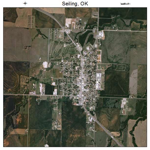 Seiling, OK air photo map
