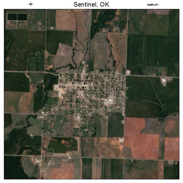 Sentinel, OK air photo map