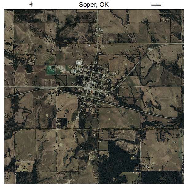 Soper, OK air photo map