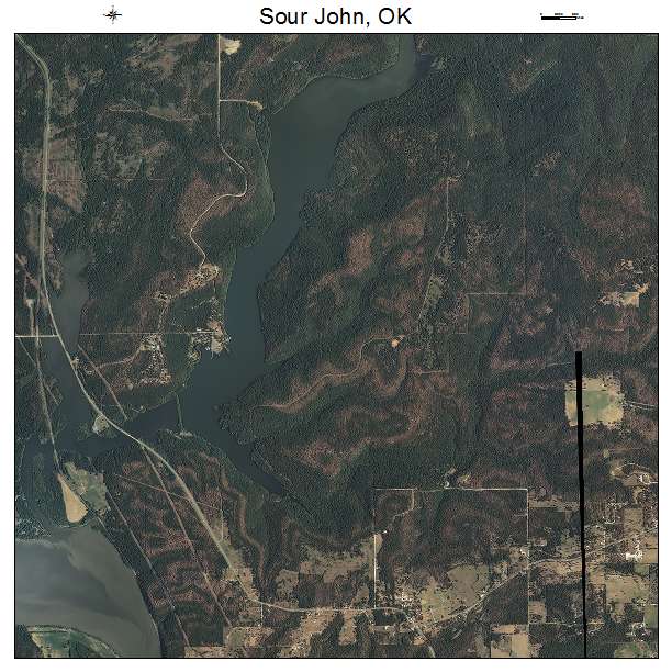 Sour John, OK air photo map