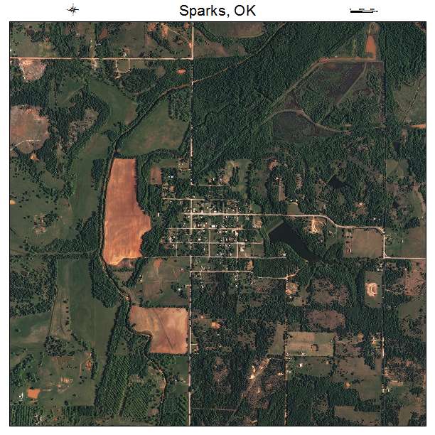 Sparks, OK air photo map