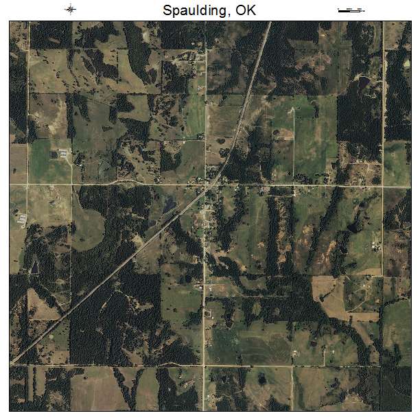 Spaulding, OK air photo map