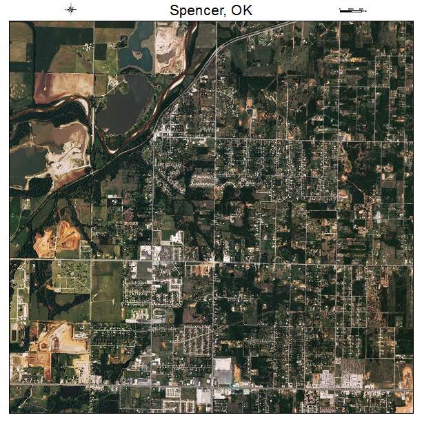 Spencer, OK air photo map