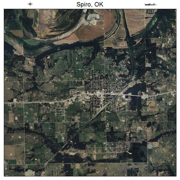 Spiro, OK air photo map