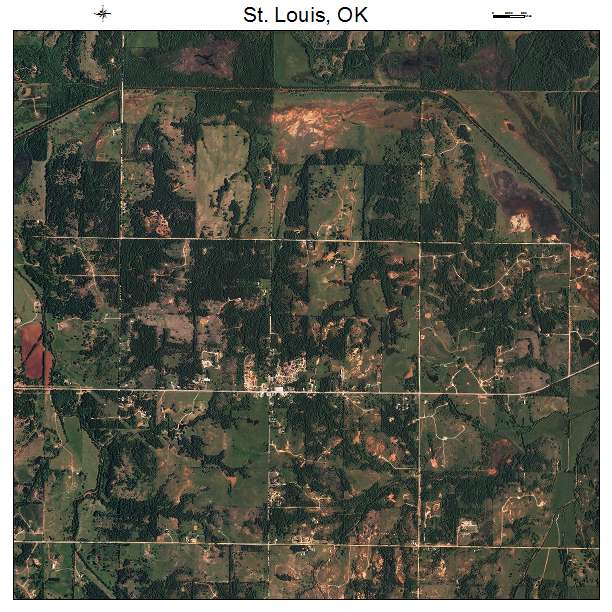 St Louis, OK air photo map
