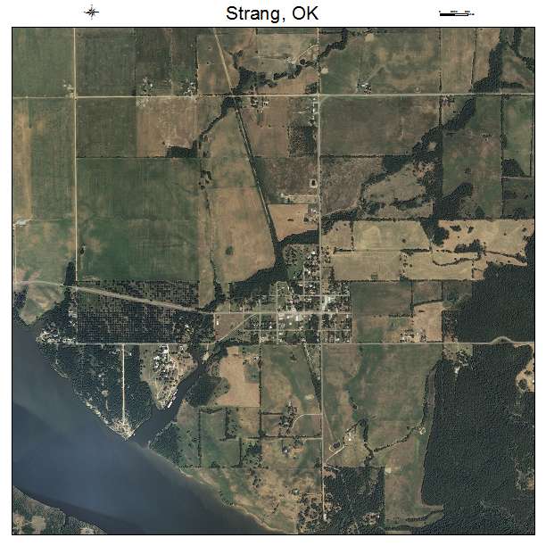 Strang, OK air photo map