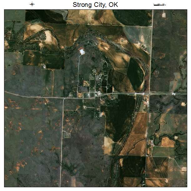 Strong City, OK air photo map