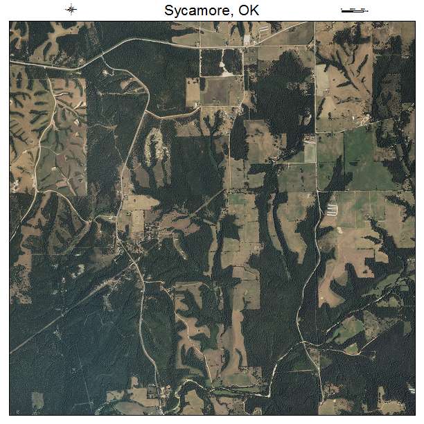 Sycamore, OK air photo map