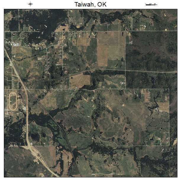 Taiwah, OK air photo map