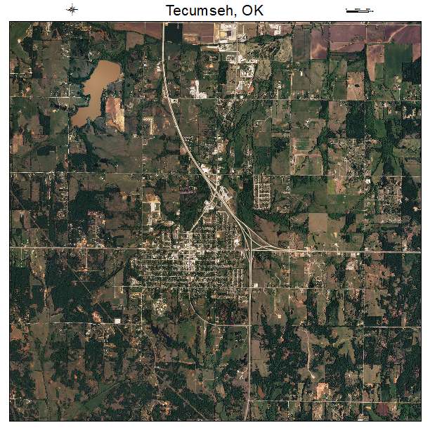 Tecumseh, OK air photo map