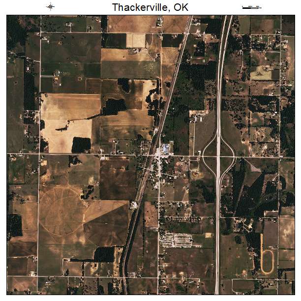 Thackerville, OK air photo map