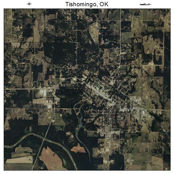 Tishomingo, OK air photo map