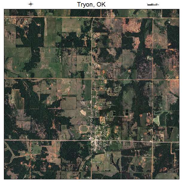 Tryon, OK air photo map