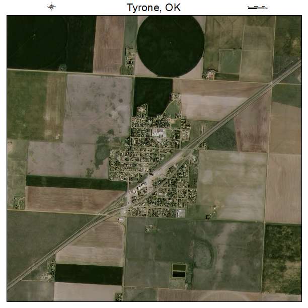 Tyrone, OK air photo map