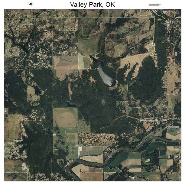 Valley Park, OK air photo map