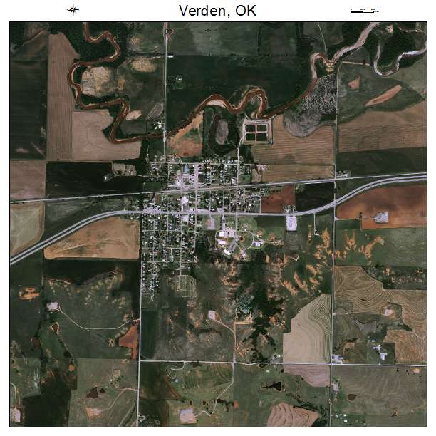 Verden, OK air photo map