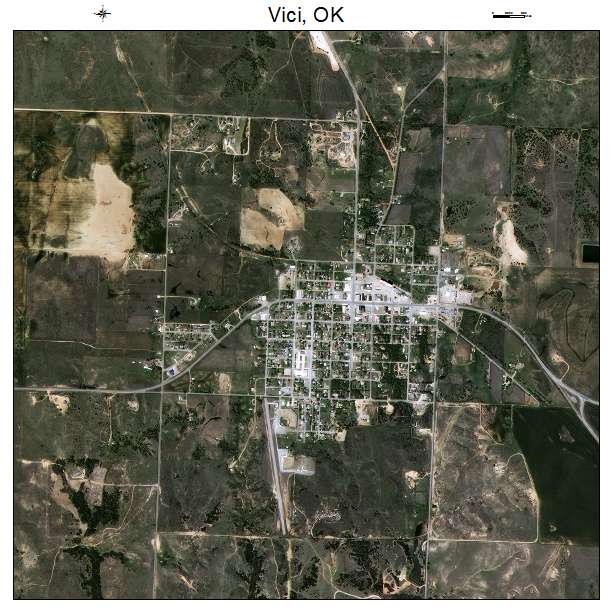 Vici, OK air photo map