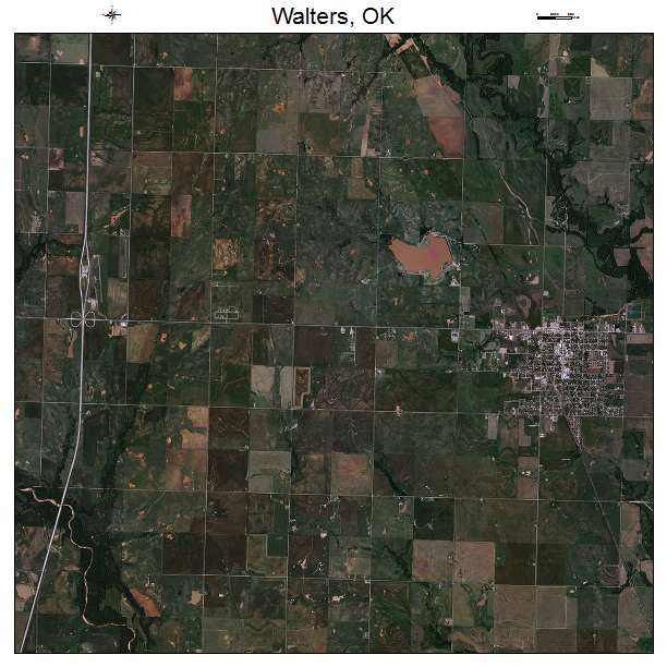 Walters, OK air photo map