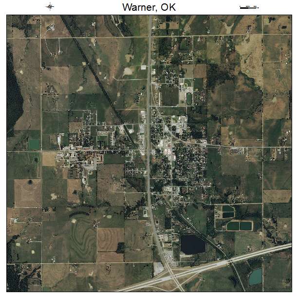 Warner, OK air photo map