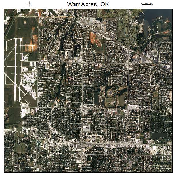 Warr Acres, OK air photo map