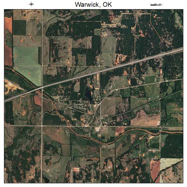 Warwick, OK air photo map