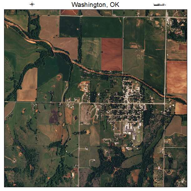 Washington, OK air photo map