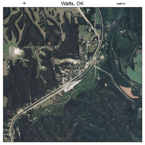 Watts, OK air photo map