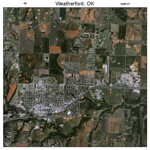 Weatherford, OK air photo map