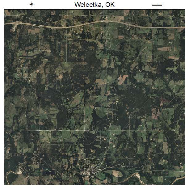 Weleetka, OK air photo map