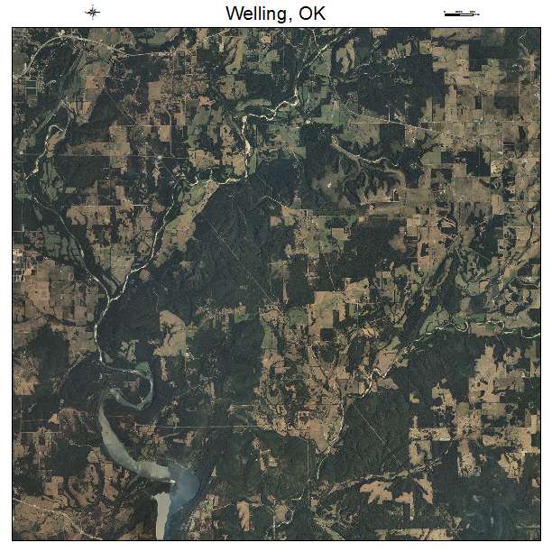 Welling, OK air photo map