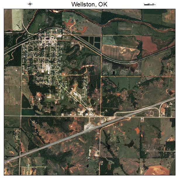 Wellston, OK air photo map