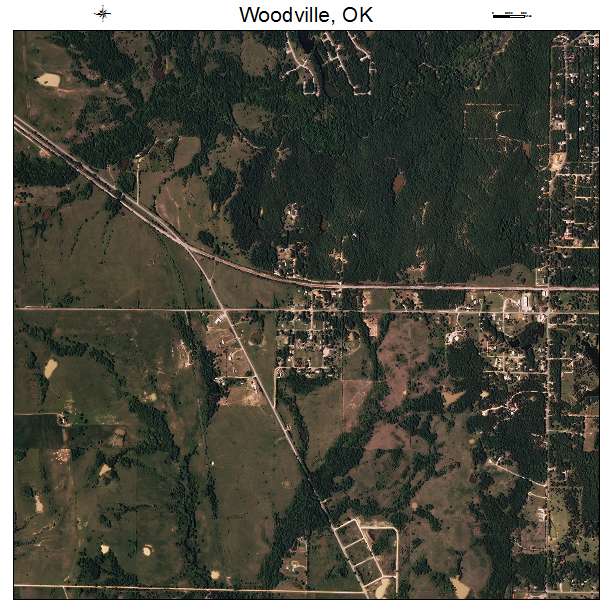 Woodville, OK air photo map