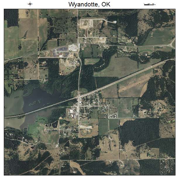 Wyandotte, OK air photo map
