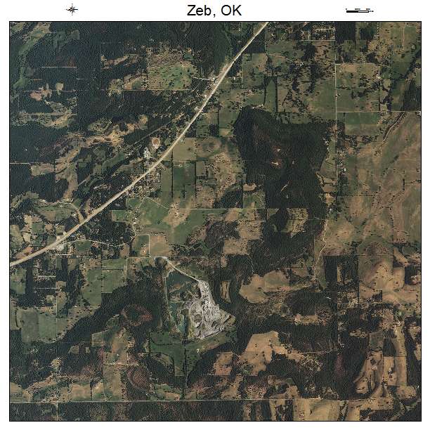 Zeb, OK air photo map
