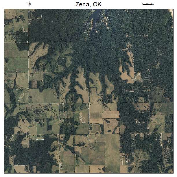 Zena, OK air photo map