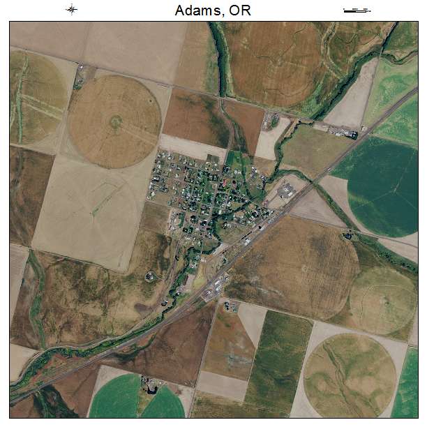 Adams, OR air photo map