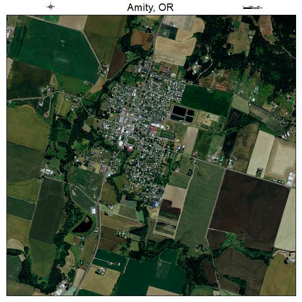 Amity, OR air photo map