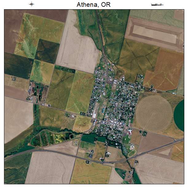 Athena, OR air photo map