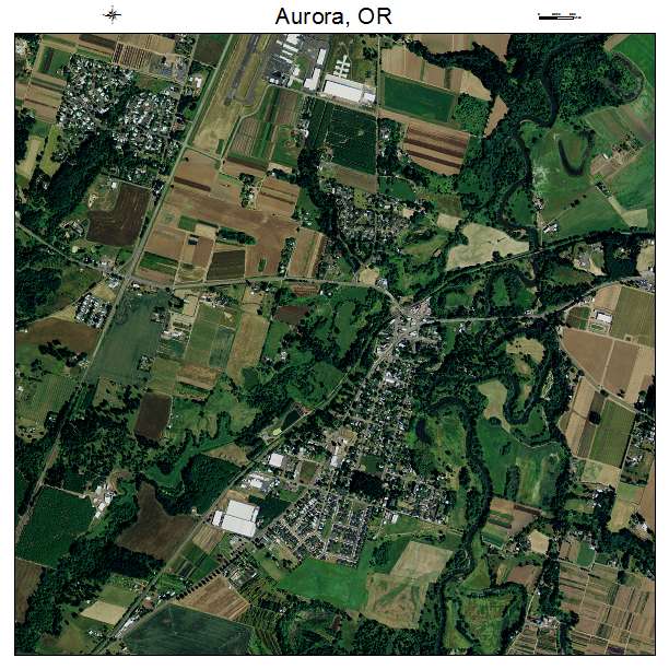 Aurora, OR air photo map