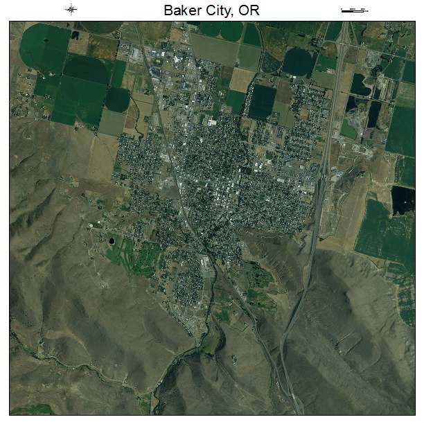 Baker City, OR air photo map