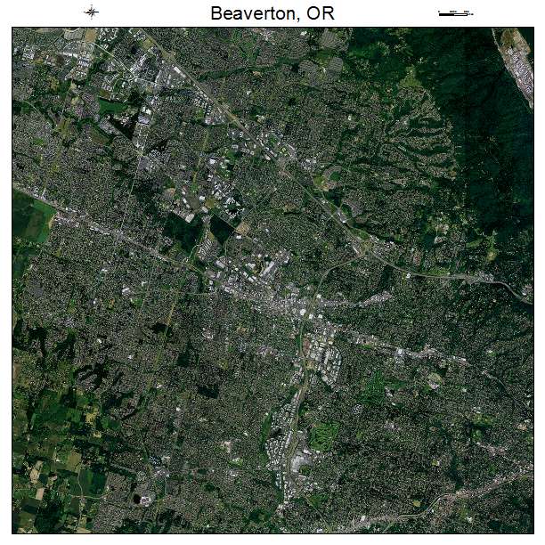 Beaverton, OR air photo map