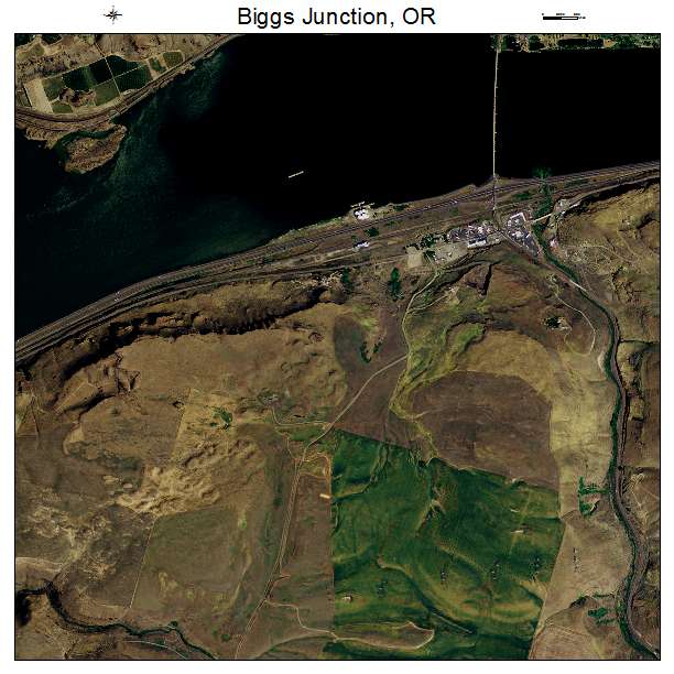 Biggs Junction, OR air photo map