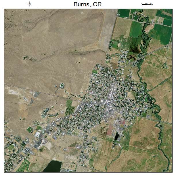 Burns, OR air photo map