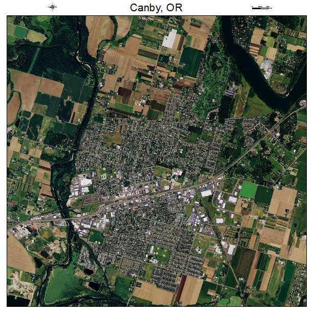 Canby, OR air photo map