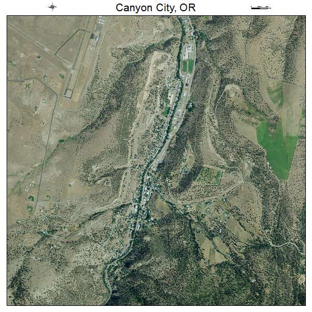 Canyon City, OR air photo map