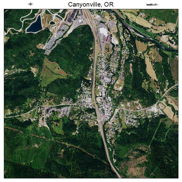 Canyonville, OR air photo map