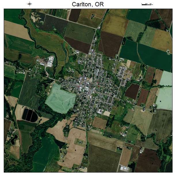 Carlton, OR air photo map
