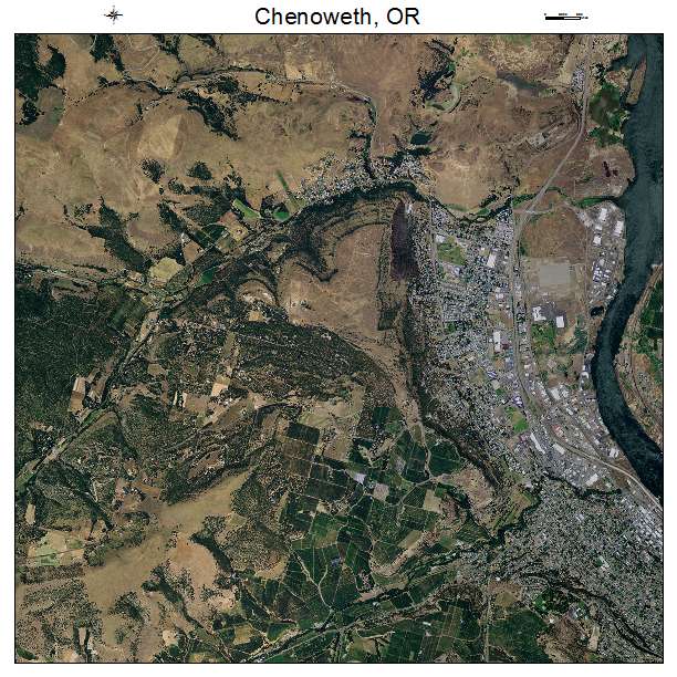 Chenoweth, OR air photo map