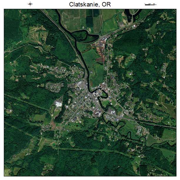 Clatskanie, OR air photo map